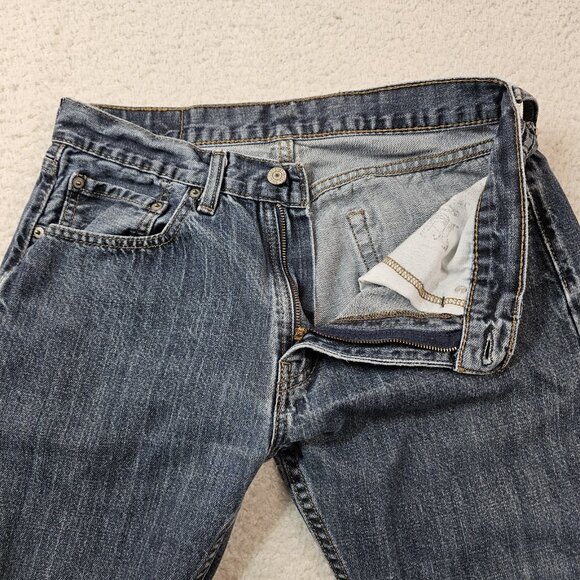 Levi's 505 Jeans Men's 32x30 Blue Denim Relaxed Fit Medium Wash Straight Leg - Picture 12 of 15